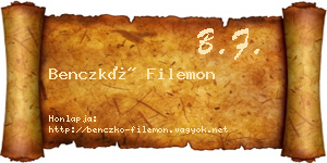 Benczkó Filemon névjegykártya